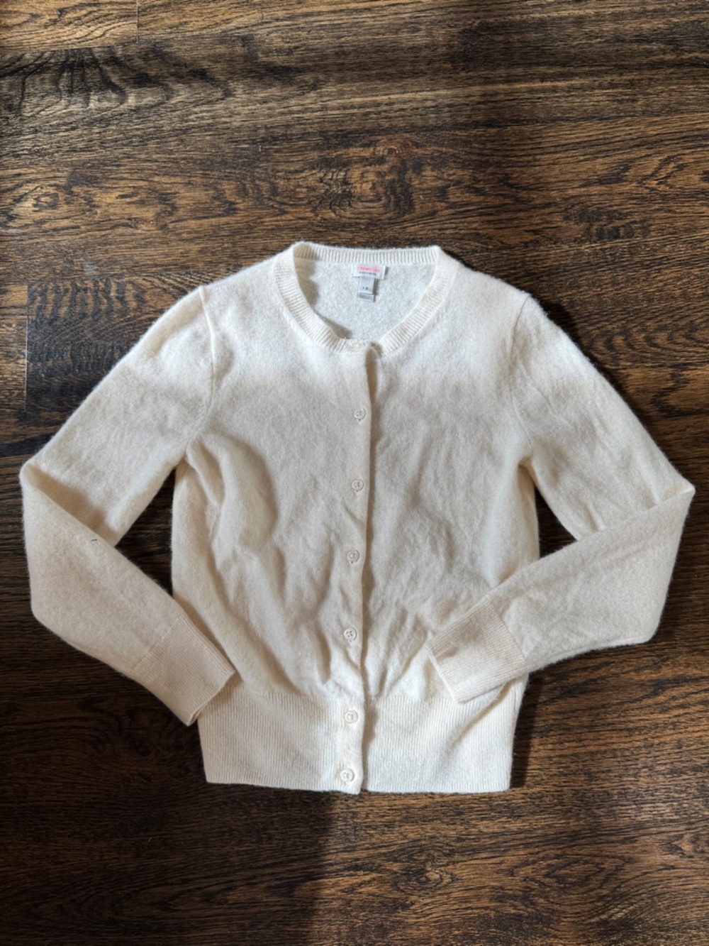 Crewcuts Cream Button-Front Crewneck Cardigan